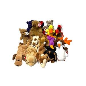 Lot of 16 Vintage Beanie Babies Plush Toys 1990’s Collectibles Mixed Set Rare